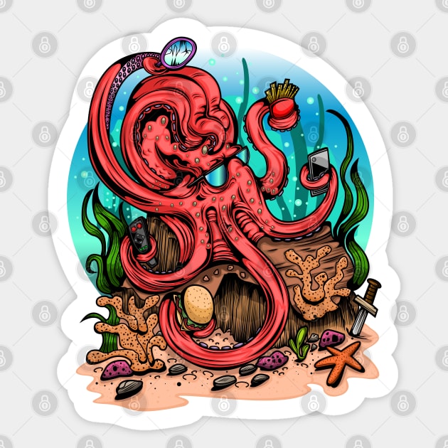 Multi Task Octopus Sticker by adamzworld